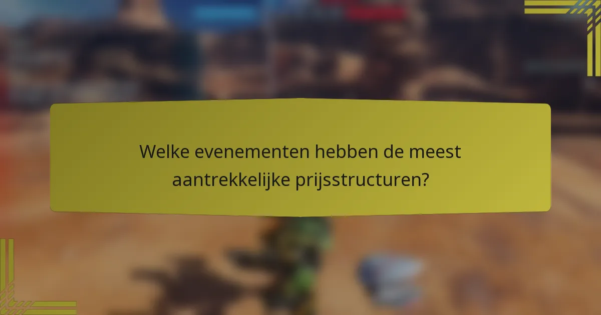 Welke evenementen hebben de meest aantrekkelijke prijsstructuren?